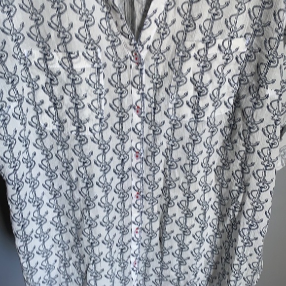 NWT! Charter Club Ladies Anchor Design Button Up - Picture 5 of 7